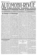 Titelblatt der Nummer 52 von Automobil-Revue Zeitungen 1934