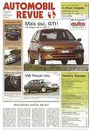Titelblatt der Nummer 34 von Automobil-Revue Zeitungen 1996