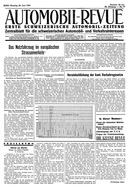 Titelblatt der Nummer 50 von Automobil-Revue Zeitungen 1939