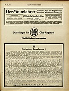 Titelblatt der Nummer 27 von Der Motorfahrer 1916