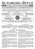 Titelblatt der Nummer 9 von Automobil-Revue Zeitungen 1909