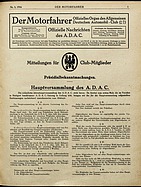 Titelblatt der Nummer 5 von Der Motorfahrer 1916