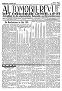 Titelblatt der Nummer 9 von Automobil-Revue Zeitungen 1934