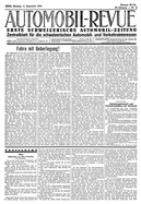 Titelblatt der Nummer 74 von Automobil-Revue Zeitungen 1934
