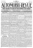 Titelblatt der Nummer 37 von Automobil-Revue Zeitungen 1920