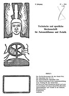 Titelblatt der Nummer 27 von Automobil-Revue Zeitungen 1914