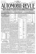 Titelblatt der Nummer 36 von Automobil-Revue Zeitungen 1920