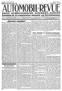 Titelblatt der Nummer 100 von Automobil-Revue Zeitungen 1930