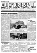 Titelblatt der Nummer 22 von Automobil-Revue Zeitungen 1940