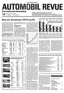 Titelblatt der Nummer 13 von Automobil-Revue Zeitungen 1974