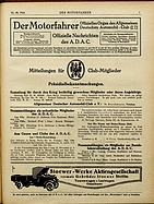 Titelblatt der Nummer 49 von Der Motorfahrer 1916