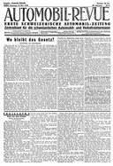 Titelblatt der Nummer 42 von Automobil-Revue Zeitungen 1933