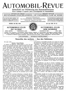 Titelblatt der Nummer 12 von Automobil-Revue Zeitungen 1910