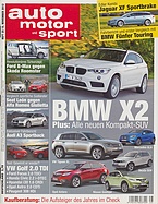 Titelblatt der Nummer 25 von auto motor und sport 2012