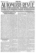 Titelblatt der Nummer 45 von Automobil-Revue Zeitungen 1934