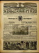 Titelblatt der Nummer 18 von Der Motorfahrer 1918