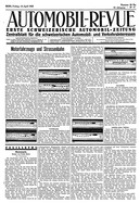 Titelblatt der Nummer 31 von Automobil-Revue Zeitungen 1935