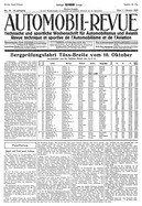 Titelblatt der Nummer 40 von Automobil-Revue Zeitungen 1920