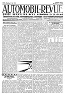 Titelblatt der Nummer 38 von Automobil-Revue Zeitungen 1934