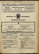 Titelblatt der Nummer 8 von Der Motorfahrer 1917