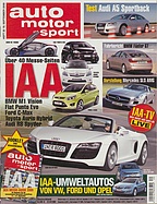 Titelblatt der Nummer 20 von auto motor und sport 2009