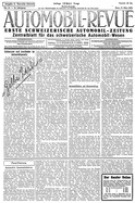 Titelblatt der Nummer 11 von Automobil-Revue Zeitungen 1925