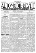 Titelblatt der Nummer 48 von Automobil-Revue Zeitungen 1920