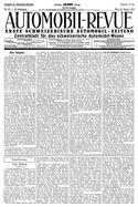 Titelblatt der Nummer 33 von Automobil-Revue Zeitungen 1922