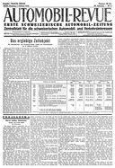 Titelblatt der Nummer 11 von Automobil-Revue Zeitungen 1933