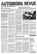 Titelblatt der Nummer 27 von Automobil-Revue Zeitungen 1974
