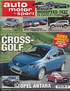 Titelblatt der Nummer 18 von auto motor und sport 2006