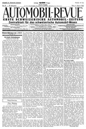 Titelblatt der Nummer 31 von Automobil-Revue Zeitungen 1922