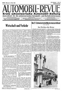 Titelblatt der Nummer 18 von Automobil-Revue Zeitungen 1943