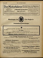 Titelblatt der Nummer 42 von Der Motorfahrer 1917