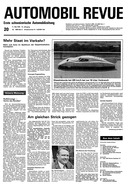 Titelblatt der Nummer 20 von Automobil-Revue Zeitungen 1978