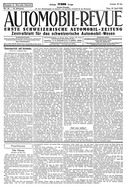 Titelblatt der Nummer 19 von Automobil-Revue Zeitungen 1925