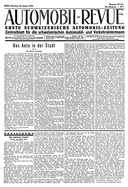 Titelblatt der Nummer 8 von Automobil-Revue Zeitungen 1934