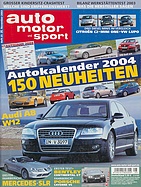Titelblatt der Nummer 25 von auto motor und sport 2003