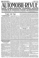 Titelblatt der Nummer 12 von Automobil-Revue Zeitungen 1933