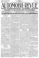 Titelblatt der Nummer 20 von Automobil-Revue Zeitungen 1922