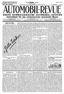 Titelblatt der Nummer 62 von Automobil-Revue Zeitungen 1925