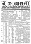 Titelblatt der Nummer 62 von Automobil-Revue Zeitungen 1928
