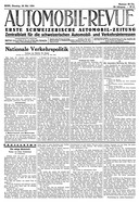 Titelblatt der Nummer 44 von Automobil-Revue Zeitungen 1934
