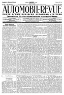Titelblatt der Nummer 21 von Automobil-Revue Zeitungen 1922