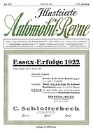 Titelblatt der Nummer 6 von Illustrierte Automobil-Revue 1922