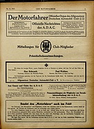 Titelblatt der Nummer 31 von Der Motorfahrer 1917