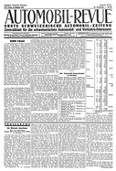 Titelblatt der Nummer 96 von Automobil-Revue Zeitungen 1928