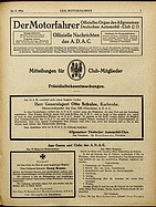 Titelblatt der Nummer 9 von Der Motorfahrer 1916