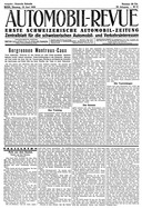 Titelblatt der Nummer 50 von Automobil-Revue Zeitungen 1933