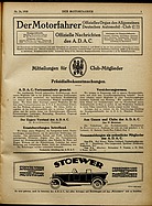 Titelblatt der Nummer 34 von Der Motorfahrer 1918